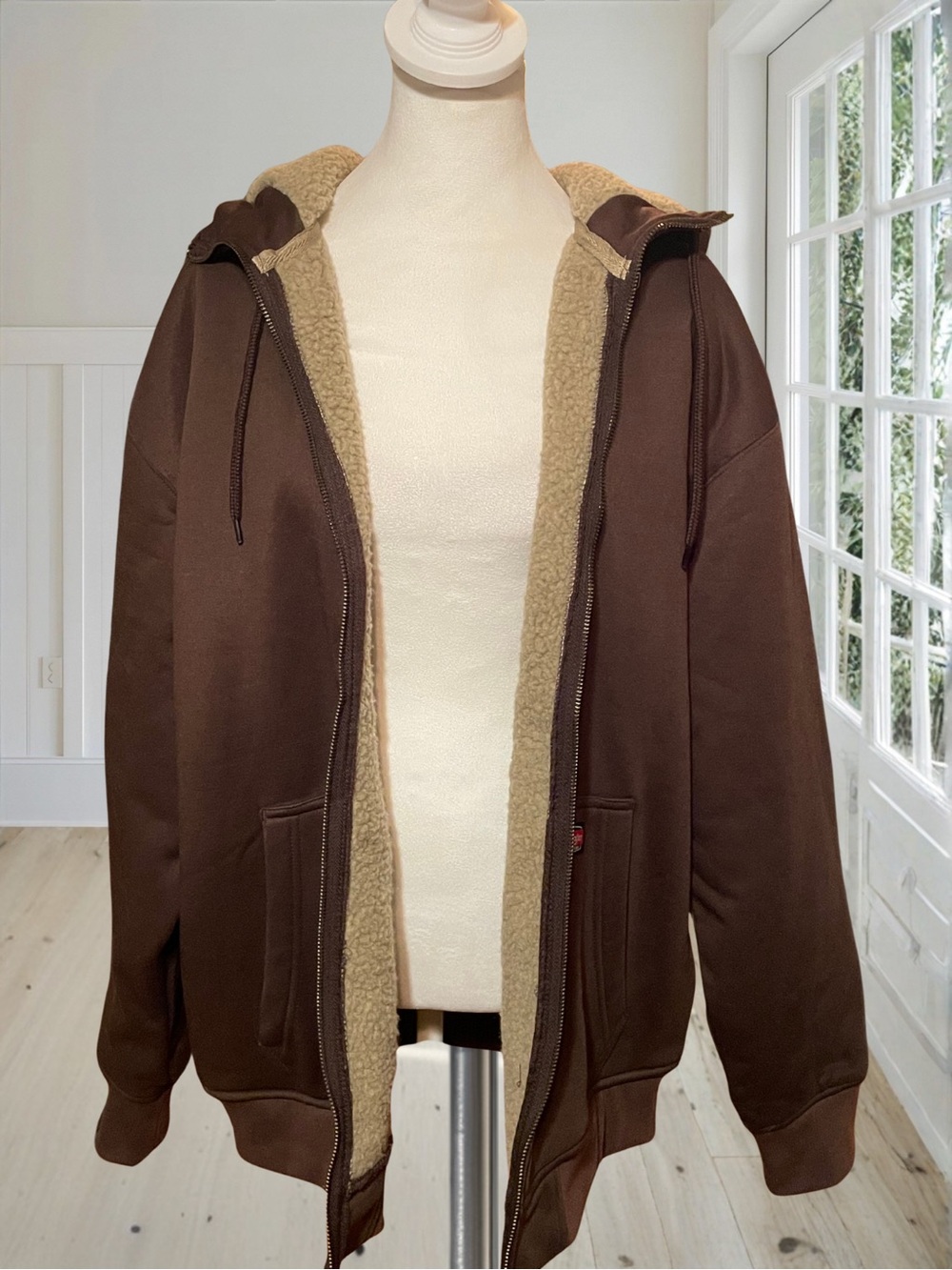 NWT WRANGLER Men's L Heavyweight Sherpa Lined Fleece Jacket Java Brown WW65206 - Picture 2 of 15